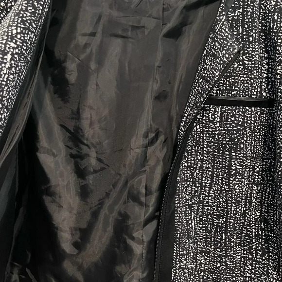 Covington Size Large Blazer Full Zip Black White Leather Trim Career Jacket - Picture 9 of 10